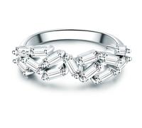 Memoirering TRILANI "TR726" Gr. 54, silber, Fingerringe, Damen, 54, Silber 925 (Sterlingsilber), 2mm, mit Zirkonia im Brillant-Look (22856134-54) silber
