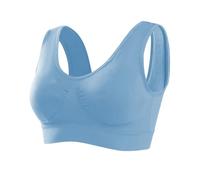 Memoryee Sport BH Damen Große Brüste Starker Halt Push Up Ohne Bügel 1er Pack Set Gepolstert Joggen Yoga Laufen Reiten Bra Crop Top Seeblau 4XL