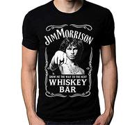 Men Fashion T-Shirt Jim Morrison Show Me The Way to Next Whiskey Bar Doors Logo Men's T-Shirt Men Casual Shirt Black M