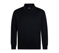 Men Knitwear Collar Deep Black 4XL