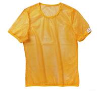 Men Mesh See Through T-Shirt Short Sleeve Fishnet Top(Yellow M)
