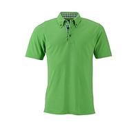 Poloshirt Trachtenlook "JN716" - James & Nicholson Lime-Green/Lime-Green-White XL