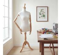 Mendler Schneiderpuppe HWC-Q23 Kunststoff Holz Torso, weiblich | mit Armen/Händen, beweglich Schaufensterpuppe, FSC®-Zertifiziert