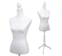 Mendler Schneiderpuppe HWC-Q24 Schaumstoff - weiß | Schaufensterpuppe, Torso, weiblich, Abnehmbarer Bezug, FSC®-Zertifiziert