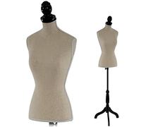 Mendler Schneiderpuppe T220, Schaufensterpuppe Torso weiblich, Schaumstoff - Creme