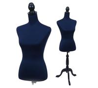 Mendler Schneiderpuppe T220, Schaumstoff - dunkelblau | Schaufensterpuppe, Torso weiblich