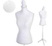 Mendler Schneiderpuppe T220, Schaumstoff - Weiß mit Spitze | Schaufensterpuppe, Torso weiblich
