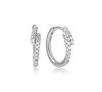 MENDOZZA Mini Creolen 925er Sterling Silber Damen Ohrringe Zirkonia Hoops Silber 13mm
