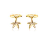 MENDOZZA Mini Creolen 925er Sterling Silber Seestern Anhänger Gold 12mm