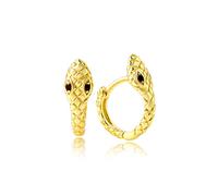 MENDOZZA Schlangen Creolen 925er Sterling Silber Damen Snake Hoops Silber Gold 11mm (11 mm, Gold)