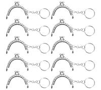 MengH-SHOP Geldbörse RahmenKuss Retro Metall Schließe Geldboerse Frame Weiblich Halbkreisförmige Geldbeutel Schliesse mit Schlüsselring für Handtasche DIY Handwerks 10 Stück (Silber)