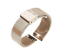 MENGKE 18mm 20mm 22mm 24mm Uhrenarmband Schnellverschluss Uhrenarmband Mesh Edelstahlarmband Handgelenk Gürtel Armband Schwarz(Rose red gold,20mm)