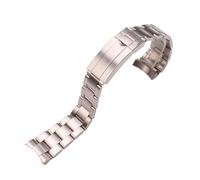 MENGKE 20 Mm Edelstahl-Armband, Kompatibel Mit Rolex-Uhrenarmband, Silberfarbenes Gebürstetes Ersatzarmband Mit Gebogenem Ende