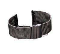 MENGKE 316l Edelstahl Uhrenarmband Damen Herren Ersatzband Uhrenarmband 16mm 18mm 20mm 22mm Silber Schwarz(Type 2 Black,16mm)