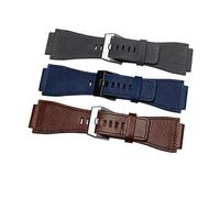 MENGKE 34 Mm * 24 Mm Grau Blau Braun Uhrenarmband Leder 3 Mm Dicker Riemen Gürtel Silber Schwarz Dornschnalle(Blue,Silver Buckle)