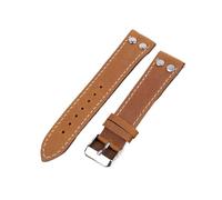 MENGKE Echtes Leder Nieten Uhrenarmband 18mm 20mm 22mm Vintage Crazy Horse Lederarmband Schnellverschluss Uhrenarmband Ersatz(Brown,18mm)