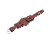 MENGKE Ledermanschettenarmband 22 Mm 24 Mm Uhrenarmband Mit Mattem Handgelenkschutz Gelb Rot Armband Kompatibel Mit Fossil(Red,20mm)