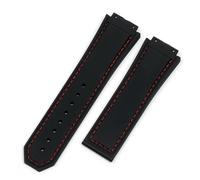 MENGKE Schwarz Rot 27 * 19 Mm Natur Silikonkautschuk Uhrenarmband Kompatibel Mit Hublot F1 Serie(BLACK BUCKLE_27X19MM)