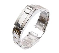 MENGKE Uhr Armband Compatible With Rolex Daytona Wasser Ghost Submariner Watch Zubehör Bandkette 20mm 21mm Solide Edelstahl Watch Strap(Silver,21mm No Logo)