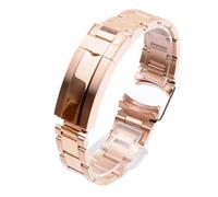 MENGKE Uhr Armband Compatible With Rolex Daytona Wasser Ghost Submariner Watch Zubehör Bandkette 20mm 21mm Solide Edelstahl Watch Strap(Rose Gold,21mm With Logo)