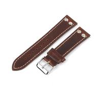 MENGKE Vintage Echtes Leder Uhrenarmbänder Rivet Leder Uhrenarmband 18mm 20mm 22mm Männer Frauen Armband Armband Rindsleder Uhrenarmband(Brown,20mm)