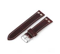 MENGKE Vintage Echtes Leder Uhrenarmbänder Rivet Leder Uhrenarmband 18mm 20mm 22mm Männer Frauen Armband Armband Rindsleder Uhrenarmband(Wind red,20mm)