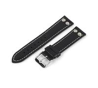 MENGKE Vintage Echtes Leder Uhrenarmbänder Rivet Leder Uhrenarmband 18mm 20mm 22mm Männer Frauen Armband Armband Rindsleder Uhrenarmband(Black,18mm)