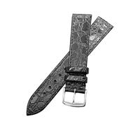 MENGKEG 13 Mm 18 Mm 20 Mm Ersatz-Uhrenarmbänder Kompatibel Mit Longines Echtlederarmband 18 Mm Uhrenarmbänder For Mann-Frauen-Armbandverschluss(Black silver clasp,20mm)