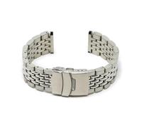 MENGKEG 20MM 22MM 316L Edelstahl Bead Of Rice Uhrenarmband Kompatibel Mit Taucheruhren(22mm)