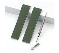 MENGKEG 21 Mm Gummi-Silikon-Armband, Wasserdichter Gürtel, Kompatibel Mit Longines Conquest HydroConquest L3 Uhrenarmband, Faltschließe, Zubehör(Green strap,WITH SILVER BUCKLE_21MM)
