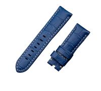 MENGKEG 22 Mm 24 Mm 26 Mm Uhrenarmband Aus Italienischem Kalbsleder, Kompatibel Mit PAM441/111/386-Zubehör(Light Blue Beige,24mm PAM,Rose Buckle)