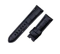 MENGKEG 22 Mm 24 Mm 26 Mm Uhrenarmband Aus Italienischem Kalbsleder, Kompatibel Mit PAM441/111/386-Zubehör(Blk Blk line,26mm PAM,Rose Buckle)