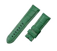 MENGKEG 22 Mm 24 Mm 26 Mm Uhrenarmband Aus Italienischem Kalbsleder, Kompatibel Mit PAM441/111/386-Zubehör(Green,22mm PAM,Matt Silver Buckle)