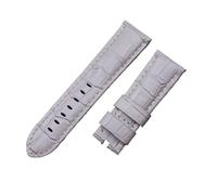MENGKEG 22 Mm 24 Mm 26 Mm Uhrenarmband Aus Italienischem Kalbsleder, Kompatibel Mit PAM441/111/386-Zubehör(Grey Beige,22mm PAM,Without Buckle)