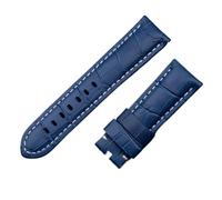 MENGKEG 22 Mm 24 Mm 26 Mm Uhrenarmband Aus Italienischem Kalbsleder, Kompatibel Mit Panerai Uhrenarmband Mit Schnalle PAM441/111/386 Zubehör(Light Blue White,22mm PAM,Without Buckle)