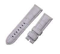 MENGKEG 22 Mm 24 Mm 26 Mm Uhrenarmband Aus Italienischem Kalbsleder, Kompatibel Mit Panerai Uhrenarmband Mit Schnalle PAM441/111/386 Zubehör(Grey Beige,24mm PAM,Black Buckle)