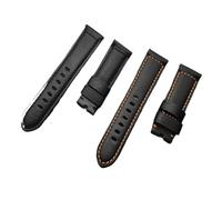 MENGKEG 22 Mm 24 Mm 26 Mm Vintage Italienisches Rindsleder Uhrenarmband Armband Uhrenarmband Kompatibel Mit PAM441 Kompatibel Mit Panerai Armbandwerkzeugen(Blk black line,26mm silver buckle)