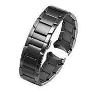 MENGKEG 22 Mm Kompatibel Mit Armani AR2448 2447 2432 2433 2458 2434 2453 Massives Edelstahl-Armband Modetrend-Armband-Zubehör(Black)