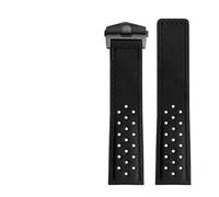 MENGKEG 22mm Echtes Leder Armband Uhrenarmband Herren Armbanduhren Band(Black black buckle)