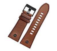 MENGKEG Armband 28 Mm Echtlederarmband Kompatibel Mit Uhrenarmband Armbanduhren Band DZ7193 DZ7214 DZ7311 DZ7312 DZ7313 Uhrenarmband(Brown black,26mm)