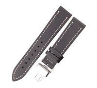 MENGKEG Echtes Lederarmband 18 20 22 24 Mm Damen Herren Vintage Rindsleder Uhrenarmband Riemen Gürtel Zubehör Faltschließe(Black,18mm)