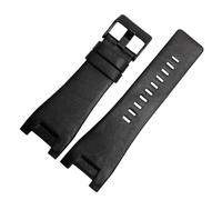 MENGKEG Echtes Lederarmband 32 Mm Armband Kompatibel Mit Diesel-Armbanduhrenarmband For DZ1216 DZ1273 DZ4246 DZ4247DZ287 Uhrenarmband(Plain Black black)