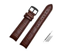 MENGKEG Echtes Lederarmband Gebogenes Ende Uhrenarmband 20 Mm Kompatibel Mit Citizen BL9002-37 05A BT0001-12E 01A Uhrenarmband 21 Mm Uhrenarmband 22 Mm(Brown pin black,22mm)