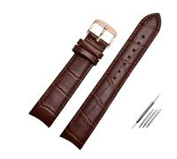 MENGKEG Echtes Lederarmband Gebogenes Ende Uhrenarmband 20 Mm Kompatibel Mit Citizen BL9002-37 05A BT0001-12E 01A Uhrenarmband 21 Mm Uhrenarmband 22 Mm(Brown pin rose,21mm)