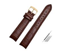 MENGKEG Echtes Lederarmband Gebogenes Ende Uhrenarmband 20 Mm Kompatibel Mit Citizen BL9002-37 05A BT0001-12E 01A Uhrenarmband 21 Mm Uhrenarmband 22 Mm(Brown pin gold,22mm)