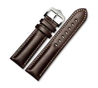 MENGKEG Echtes Lederarmband Handgefertigtes Uhrenarmband 18 20mm 22mm Uhrenarmband Grün Blau Farbe Armbanduhrarmband Armbanduhren(Brown silver buckle,18mm)