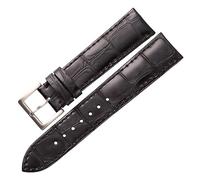 MENGKEG Echtes Lederarmband Uhrenzubehör Handgemachte Uhrenarmbänder 18mm 19mm 20mm 22mm Hellbraun Schwarz Uhrenarmbänder Band(Black,19mm)