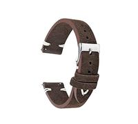 MENGKEG Echtes Wildleder-Vintage-Uhrenarmband, Handgefertigtes Samt-Uhrenarmband, 18 Mm, 20 Mm, 22 Mm, 24 Mm, Ersatzarmband(Coffee with white,20mm)