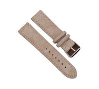 MENGKEG Echtes Wildleder-Vintage-Uhrenarmband, Handgefertigtes Samt-Uhrenarmband, 18 Mm, 20 Mm, 22 Mm, 24 Mm, Ersatzarmband(Beige with line,20mm)