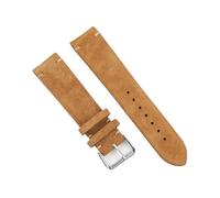 MENGKEG Echtes Wildleder-Vintage-Uhrenarmband, Handgefertigtes Samt-Uhrenarmband, 18 Mm, 20 Mm, 22 Mm, 24 Mm, Ersatzarmband(Tan,24mm)